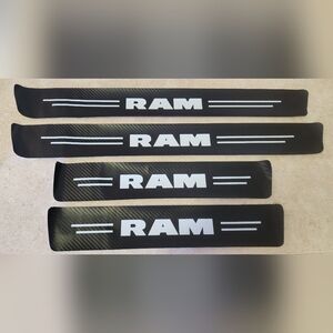 Dodge Ram 4 piece carbon fiber door sill scuff protector decal set